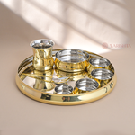 Load image into Gallery viewer, Brass Steel Thali Set
